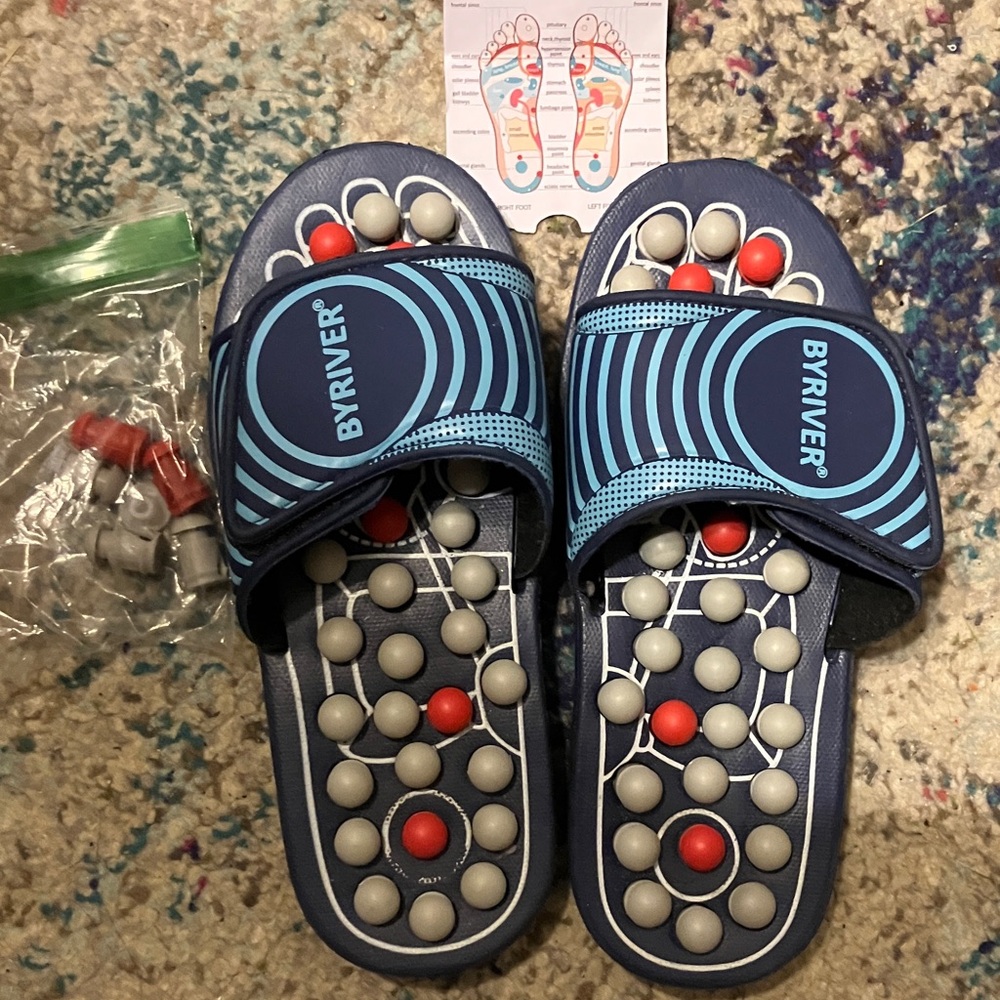 Massage Sandals - Blue and Red